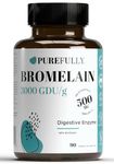 PUREFULLY Bromelain 3000 GDU/g 500mg, 90 capsules for Superior Digestive Support - Natural Pineapple Proteolytic Enzyme Supplement