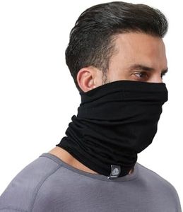 gyprprer Merino wool ski bib for men and women warm neck BLACK