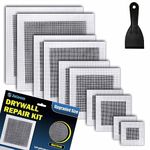 Seloom Drywall Patch Kit Upgraded Size, 2/4/6/8/10 Inch Drywall Repair Kit Large Hole, Self Adhesive Fiberglass Wall Patch Repair Kit with Scraper, Dry Wall Quick Repair for Damaged Drywall Ceiling