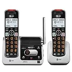 AT&T BL102-2 DECT 6.0 2-Handset Cordless Phone for Home with Answering Machine, Call Blocking, Caller ID Announcer, Audio Assist, Intercom, and Unsurpassed Range, Silver/Black