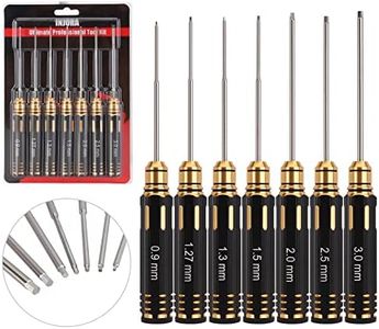 INJORA RC Hex Screw Driver Set-7PCS RC Car Tool Kit 0.9, 1.27, 1.3, 1.5, 2.0, 2.5, 3.0mm Hexagon Allen Screwdriver Wrenches Sets, RC Repair Tool Kit for RC Model Helicopter Drone Boat Car