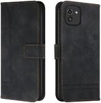 Asdsinfor Galaxy A03 Case,PU Leather Wallet Case,Credit Cards Holder Kickstand Shockproof Flip Magnetic Protection Men Women Lady Phone Case for Samsung Galaxy A03 Black HX3