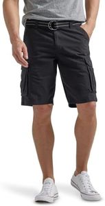 Lee Men's Dungarees New Belted Wyoming Cargo Short, Black, 38