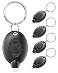 Pawfly 5 Pack LED Keychain Flashlight Mini LED Keychain Light 12 Lumen Portable Ultra Bright Battery Powered Key Ring Torch for Outdoor Camping Hiking and Emergency Lighting, Black Shell