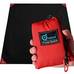 Odoland Hiking Blanket 180 x 160 cm Pocket Blanket Waterproof Heatproof Sandproof Thin Ground Sheet - Lightweight Foldable Beach Mat for Outdoor Camping, Travel, Hiking, Picnic for 2-4 People