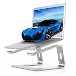 BoYata Laptop Stand, Aluminum Portable Ventilated Laptop Holder, Notebook Stand Compatible with 10-15.6'' MacBook Pro/Air, Dell, HP, Samsung, Acer (Silver)