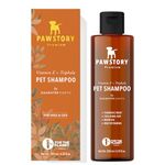 Pawstory Pet Shampoo | Gentle Itch-Relief for Dogs & Cats | Anti-Flea & Tick, Nourishing Amla, Neem & Turmeric, Soothing Colloidal Oats | Perfect for Bathing Puppies & Adult Pets | Skin Care Treatment