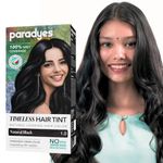 Paradyes Natural Black Timeless Hair Tint, Permanent Crème Hair Colour for Natural-Looking Results, Complete Grey Coverage, Long-Lasting Formula Free from PPD, Ammonia, & Resorcinol, 1.0 Natural Black