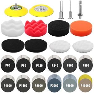 Renovateur Phare Voiture 133 - Tampon de Polissage, Kit de Restauration de Phares, Kit Polissage Phares Voiture pour Auto et Moto, Papier à Poncer Carrosserie et Bois, Papier Abrasif 75mm Wet et Dry