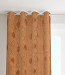 Vervique Heavy Soft Abstract Velvet Solid Emboss Texture Room Darkening Long Door Curtains 9 feet Long Set of 4 | Parde for Living Room and Bedroom | Eyelet Rings | Golden Curtains