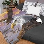 Dawhud Direct Eagle Fleece Blanket for Bed, 75" x 90" Queen Size Flying Eagle Fleece Throw Blanket for Women, Men and Kids - Super Soft Plush Eagle Blanket Throw - Eagle Throw Fleece Blanket