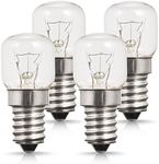 Techgomade 25W Incandescent Bulb, E14 Small Edison Screw Base Light Bulbs, Salt Light Bulbs, Tungsten Light, 2700K Warm White, Dimmbale, for Salt Light, Microwave Oven, 4 Pack