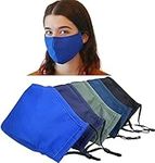 Xchime Cloth Face Mask,Made in USA,Washable Reusable,breathable with Adjustable Ear Loops, Nose Wire and Filter Pocket, 3-layer Cotton fabrics, for teen girls, boys, men or women 5-Pack