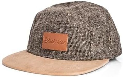Blackskies® Obsidian 5-Panel Cap | Hommes Femmes Skater Snapback Daim Unisexe Casquette Baseball Laine Visière - Gris-Marron