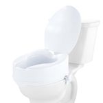 VEVOR Raised Toilet Seat, 5" Height Raised, 300 lbs Weight Capacity, Universal Toilet Seat Riser, Screw Rod Locking, with Toilet Seat, for Elderly, Handicap, Patient, Pregnant, Medical