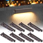 Kwinmyso 8-Packs 3W 7 Inch LED Hardscape Paver Lighting,12V AC/DC Low Voltage Retaining Wall Lights,LED Landscape Lighting,2700K Soft White Outdoor Step Light,50,000 Hours Lifespan