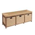 Badger Basket Woven Top and Baskets-Brown Kid's Storage Bench