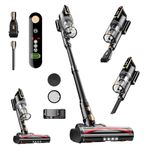 Cordless Vacuum Cleaner, 45Kpa 50 Mins Runtime Self-Standing Stick Vacuum Cleaners for Home, Anti-Tangle, Powerful Suction,LED Touch Screen 8 in 1 Vacuum for Pet Hair, Carpet, Hardwood Floor, Black