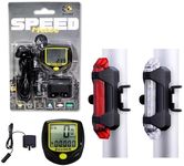 PRO365 Bicycle Speedometer/Head and Tail Light DC918 Bicycle Lights & Odometer Combo Pack/Rechargeable/Multiple Light Modes/Waterproof ((6 Month Manufacturer Warranty)