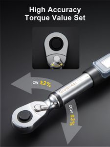 GROWNEER Digital Torque Wrench Set, 1/2'' Drive, 10-200 Nm, LED Indicator