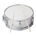 Btuty Snare Drum Set, 14 Inch Tambo Box with Drum Stick Key Strap for Students Band Silver