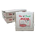 DHG PROFESSIONAL 50 Pack Pizza Box 4 Color Print Hot & Fresh Pizza - Base Color White (12" x 12")