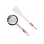 Sumeet Stainless Steel Perfect Dosa making Spoon/Ladle set of 2 Pcs (1 Turner, 1 Short Pour Ladle with Flat Base)