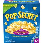 Pop Secret Microwave Popcorn Movie Theater Butter, Snack Size 12 Bags 21 oz