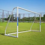 Caprihom Soccer Net 12FTx6FT w/Net | Soccer Goals for Backyard w/Weatherproof Ground Stakes,UPVC Frame | Portable PVC Full Size Soccer Goal Post