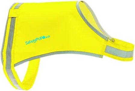 SafetyPUP XD Lite Dog Vest. Coverage to Mid Back. Reflective Hi Visibility Fluorescent Yellow Fabric Helps to Keep Them in Sight and Safe On and Off Leash.