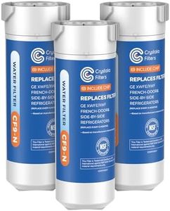 Crystala Filters Water Filter Compatible with XWFE (Built-in CHIP), Replacement for GE XWFE, XWF Refrigerator Water Filter Pack of 3