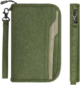 ZOPPEN Rfid Passport Holder Travel Wallet Family Documents Organizer Travel Accessories for 6 Passport, with Vaccine Card Slot Fits 4.3 X 3.5 inches Vaccine Card #06 Green