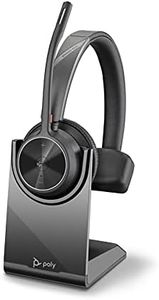 Poly - Voyager 4310 UC Wireless Headset + Charge Stand (Plantronics) - Single-Ear Headset- Connect to PC/Mac via USB-A Bluetooth Adapter, Cell Phone via Bluetooth-Works w/ Teams (Certified), Zoom&More