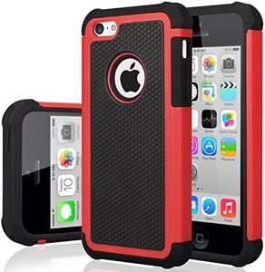 iPhone 5 C coque, iPhone 5 C Coque, Jeylly absorbant les chocs extérieur en plastique rigide + Intérieur en caoutchouc en silicone Scratch Defender Bumper robuste Coque rigide pour iPhone 5 C