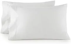 Organic Flannel Pillowcases Standard Set of 2 - Ultra Comfortable 100% Organic Cotton Pillow Cases Standard Size with Premium Smooth Brushed Finish and Envelope Closure (White, Standard)