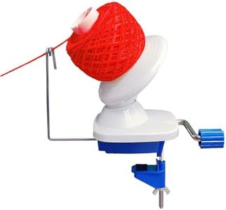 Yarn Ball Winder Hand Operated Winding Wool Winder Machine Yarn String Ball Winder, Convenient Ball Winder for Yarn Tabletop Clamp, Blue