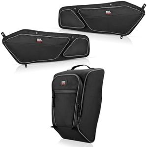 KEMIMOTO 1680D Front Door & Center Bag, Compatible with Polaris RZR PRO XP 2020-2024 UTV Center Seat Bag with Removable Knee Pad and PVC Wear Resistant Zippers