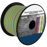 GOGOONE 100FT 4-Way Trailer Towing Wiring Harness Bonded Wire Spool, 14 Gauge 4-Flat Replacement Trailer Wire, Ideal for All Basic Wiring Needs Boat Marine Vehicle