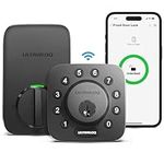 ULTRALOQ Smart Door Lock U-Bolt (Black) + Bridge WiFi Adaptor, 5-in-1 Keyless Entry Door Lock with WiFi, Bluetooth and Keypad, Smart Lock Front Door, ANSI Grade 1 Certified, Digital Deadbolt Lock