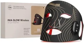 INIA Red Light Therapy for Face, Glow Wireless LED Face Mask Light Therapy with Near-Infrared Red Light (NIR), Rechargeable and Ergonomic Design for Home & Travel(Black)