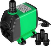 Simple Deluxe 60W 800GPH Submersible Pump (3000L/H), Ultra Quiet (10ft High Lift), 3 Nozzles with 5.2ft Power Cord for Fish Tank, Pond, Aquarium, Statuary, Hydroponics, Fountain