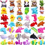 42 Pack Mini Plush Animals Toys Set, Cute Small Stuffed Animal Keychain Set for Party Favors, Goodie Bag Fillers, Carnival Prizes for Kids, Prize Box Toy Assortment for Classroom Rewards