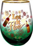 Spoontiques 21729 Let It Flow Stemless Glass, Green