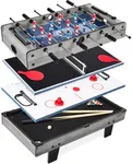 Best Choice Products 4-in-1 Multi Game Table, Childrens Combination Arcade Set w/Pool Billiards, Air Hockey, Foosball and Table Tennis - Gray