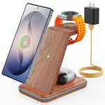 JoyGeek 3 in 1 Wireless Charging Station for Samsung&Android, Charger Stand for S26/S25/S24/S23/S22/S21/S20/Note20/Z Fold&Flip Series, Galaxy Watch8/7/6/5/4/3/Active2/1, Buds 3 Pro