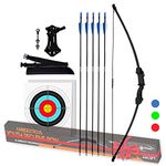 KESHES Archery Recurve Bow and Arrow Youthbow Set - Beginner Bows for Outdoor Hunting – Bow and Arrows Set with Equipment for Teens and Kids (Black)