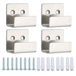 Sayayo Stainless Steel Picture Rail Hooks Picture Hanging Mirror Clips Mirror Fixings Hanging Kits Heavy Duty Ceramic Tile Display Bracket, Brushed Nickel Finish, 4 PCS (20MM Inside Width)