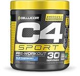 C4 Sport Pre Workout Powder Blue Raspberry | Informed Choice Certified + Sugar Free Pre-Workout Energy Supplement for Men & Women | 135mg Caffeine + Creatine Monohydrate | 30 Servings