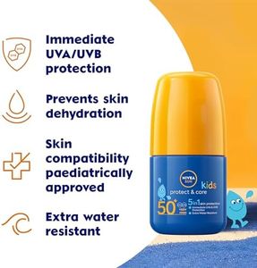 NIVEA Sun Kids SPF 50+ Roll-On Sunscreen, 50ml – Gentle Sun Protection