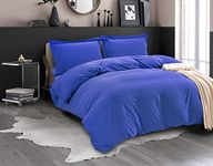 Elegant Comfort Luxury 3-Piece Duvet Cover Set - Premium Hotel Quality Microfiber Hotel Collection - Comforter Cover with Button Closure and Shams, Full/Queen, Royal Blue